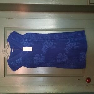 Royal blue linen light weight dress.  Medium. NWT.